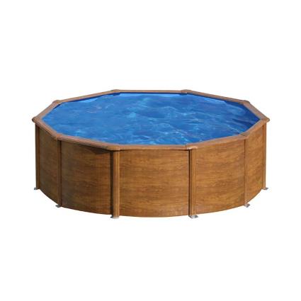 Pacific Steel Wood Aspect Pool 460x120 Cm Ø 460 x 120 cm Brown / Blue