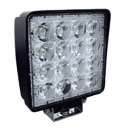 FAROL DE TRABALHO COM 16 LEDS 48W QUADRADO DE LUZ DISPERSA 53045