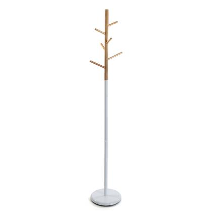 Cabide de pé LEEVE AÇO MAD 6G BRANCO BRILHO
