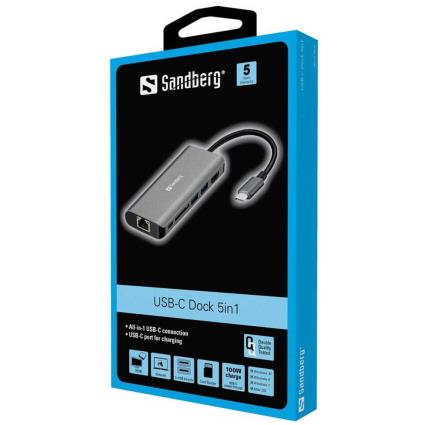 Eixo 136-18 Usb C 5 Ports One Size Silver / Black