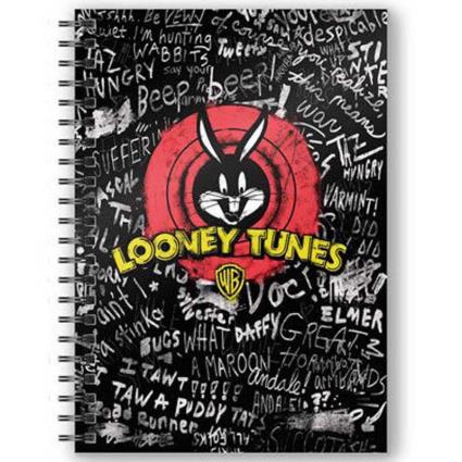 Uma Looney Tunes Bugs Bunny 5 Caderno 3d One Size Black / White / Red