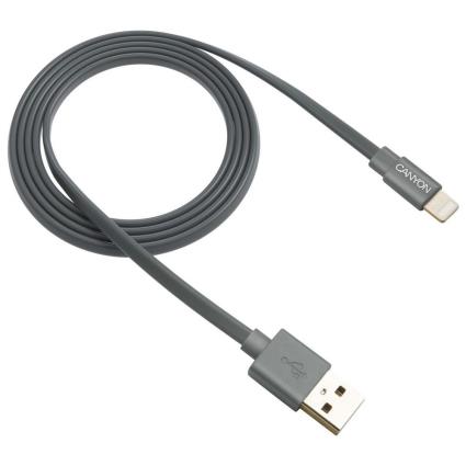 Flat Cable Mfi Usb To Lightning Apple Certified One Size Dark Grey