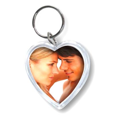 24 Photo Keychain 4x3.8 Cm Resin Heart One Size White