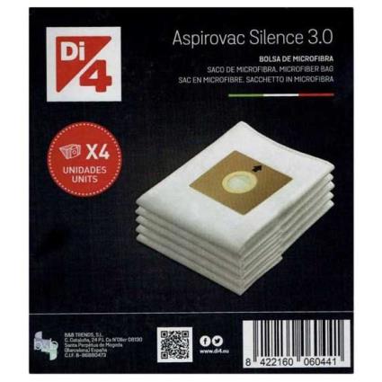 Saco De Pó Silence 4 Unidades Vácuo Bolsa One Size White