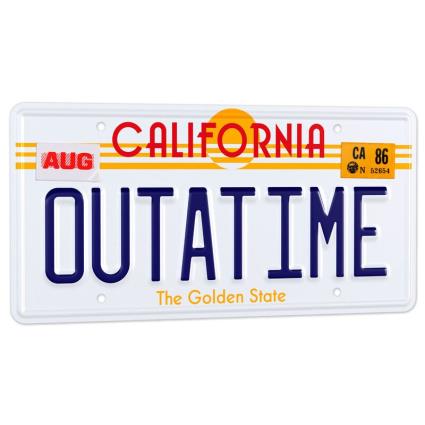 De Volta Para O Futuro Figura De Réplica De Placa De Carro Delorean Outatime One Size White