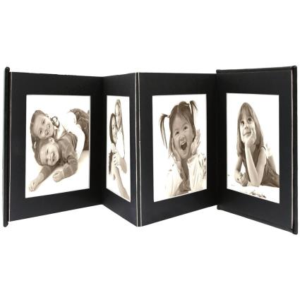 Leporello 8x15x20 Cm Faux Leather 8 Photos One Size Black