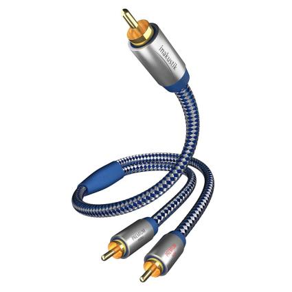 Premium Y Subwoofer Cable 2 Cinch 3.0 M One Size Blue / Silver