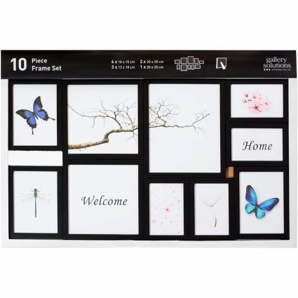 10 Piece Frame Set Resin Mobile Rack One Size Black