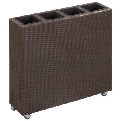 Floreira  Vime 4 Vasos (Castanho - 80x22x79 cm)