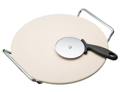 Conjunto para Servir Pizza Kitchen Craft Creme