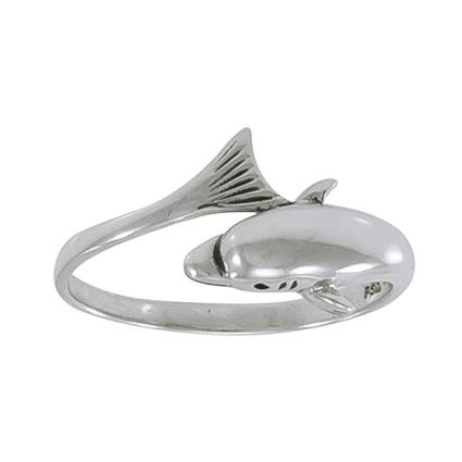 Dolphin Wrap Ring 7 Silver