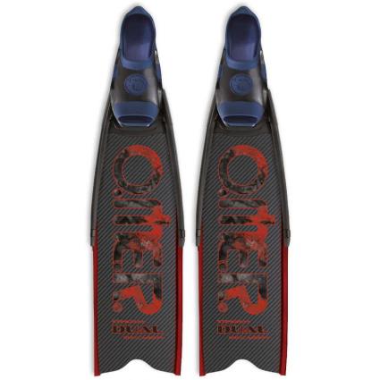 Barbatanas De Caça Submarina Stingray Dual Carbon EU 37-39 Black / Blue / Red