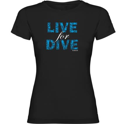 Camiseta De Manga Curta Live For Dive 2XL Black