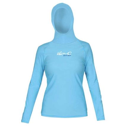 Camiseta Feminina De Manga Comprida Com Capuz Uv 300 S Turquoise