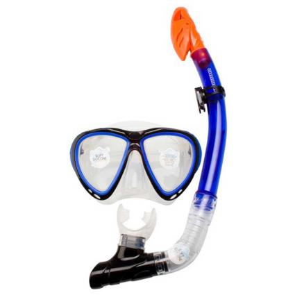 Conjunto Máscara Com Snorkel Silicona Diving One Size Cobalt Blue