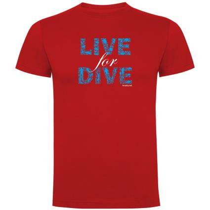 Camiseta De Manga Curta Live For Dive M Red