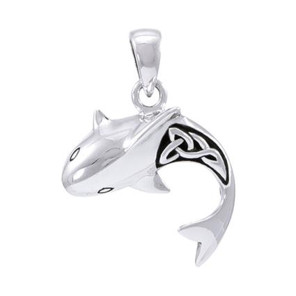 Celtic Shark Pendant One Size Silver