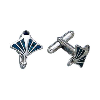 Manta Ray Cufflinks One Size Silver / Blue