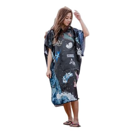 Poncho Nudibranch Cloak One Size Black / Multicolor