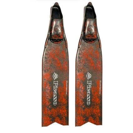 Barbatanas Longas De Caça Submarina Ultimate Carbon EU 42-43 Red Camo