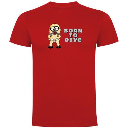 Camiseta De Manga Curta Born To Dive S Red