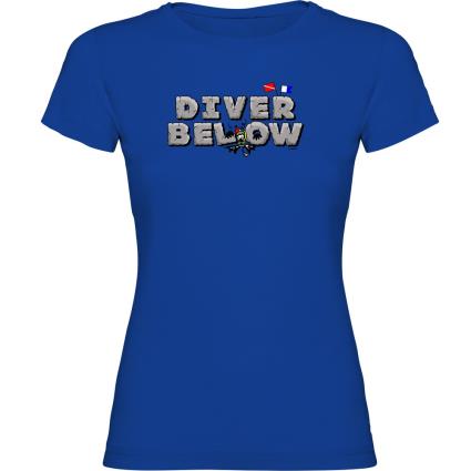 Camiseta De Manga Curta Diver Below XL Royal Blue