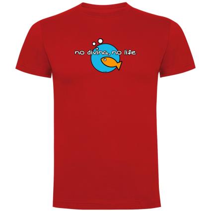 Camiseta De Manga Curta No Diving No Life 3XL Red