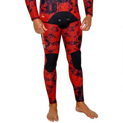 Calças De Caça Submarina Camo Blood 5 Milímetros 3XL Red / Black