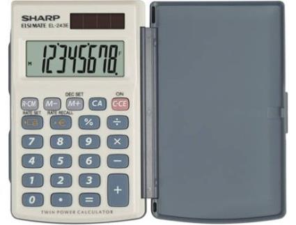 Calculadora Básica  EL-243E Cinzento e Branco (8 dígitos)