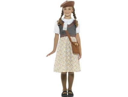 Fato de Menina  Refugiada Da 2.ª Guerra Mundial (Tam: 7 a 9 Anos)