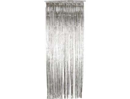 Decorações de Halloween  Cortina Prateada Metálica (91x244 cm)