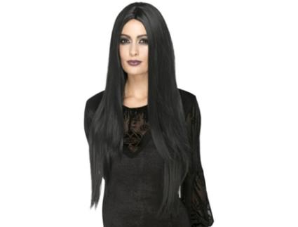 Peruca  Bruxa Preta Extra Comprida (Tam: Tamanho Único)