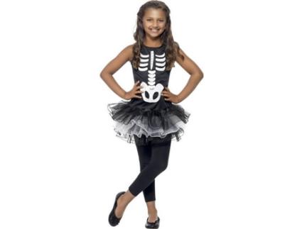 Fato de Menina  Esqueleto Tutu (Tam: 10 a 12 Anos)