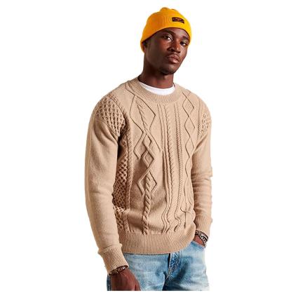 Agasalho Patchwork Cable L Oatmeal
