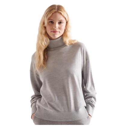 Sweater Roll Neck Merino Drop Shoulder L Mid Marl