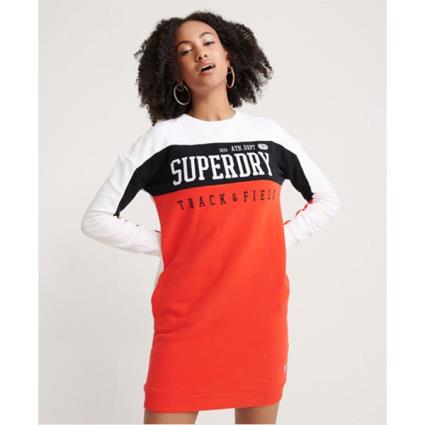 Vestido Curto Panel Sleeve XS White / Black / Orange