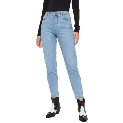 Cintura Alta Tornozelo Jean Kesia Mom XL Light Blue Denim