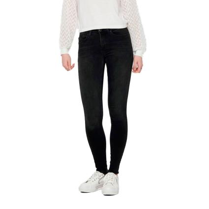 Jeans Blush Life Mid Waist Ankle Raw Rea1099 XL Black Denim