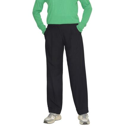 Calça Mary Regular Pleated Mid Waist 24 Black