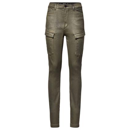 Cintura Alta Calças Skinny Cargo G-shape 25 Combat Glint Cobler