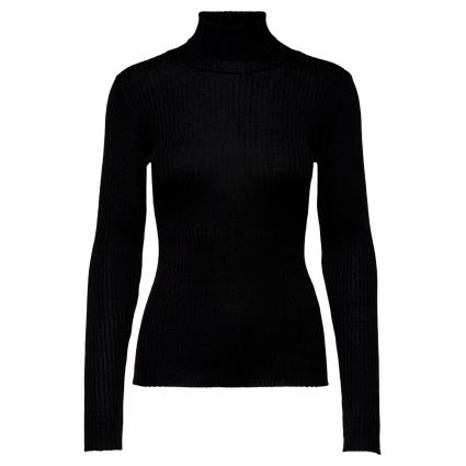 Suéter Tricotado Com Gola Enrolada Costina S Black