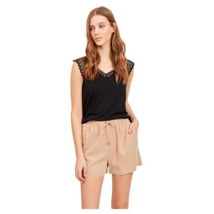 T-shirt Sem Mangas Com Detalhes Em Renda Sonilla M Black
