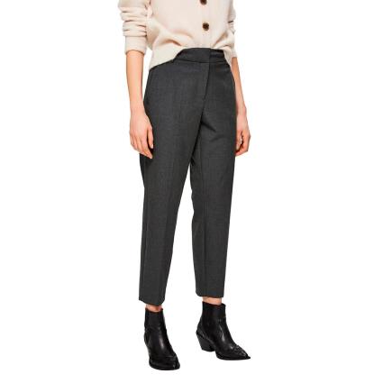 Calça Ria Mid Waist Cropped 42 Dark Grey Melange