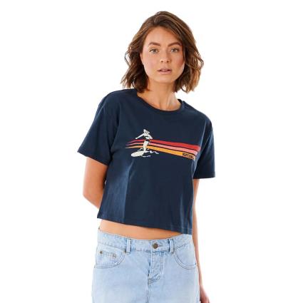 Camiseta De Manga Curta Golden State Crop S Navy