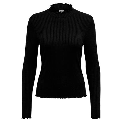 Camiseta De Gola Alta Manga Comprida Fransiska M Black