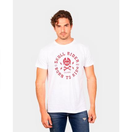 Camiseta De Manga Curta Born To Ride XS White