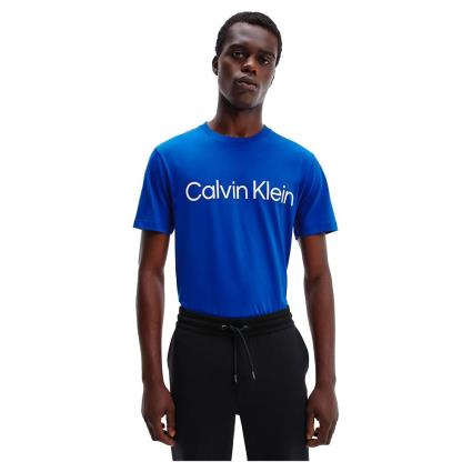 Camiseta De Manga Curta Cotton Front Logo L Mid Azure Blue