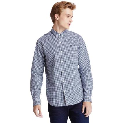 Camisa Manga Comprida Suncook Riveer Poplin Medium Gingham Regular L Dark Sapphire YD