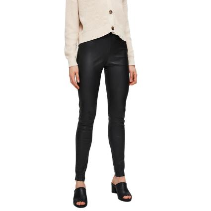 Sylvia Mid Waist Stretch Leather 36 Black