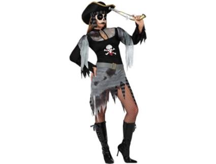 Fato de Mulher  Pirata Fantasma Halloween (Tam: XL)